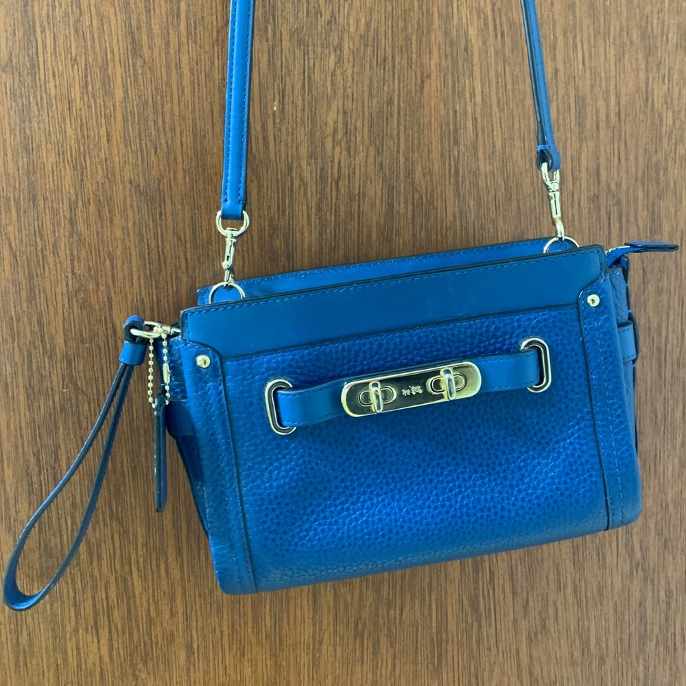 Blue Coach handbag